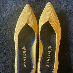Rothy’s Gold/Marigold The Point Flat Shoes SZ 11.5